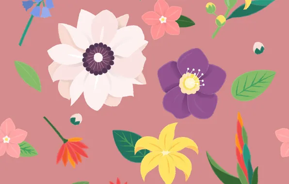 Картинка цветы, фон, текстура, Flower, Vintage, Blossom