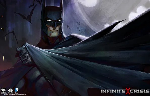 Картинка batman, Бэтмен, game, плащ, Infinite Crisis