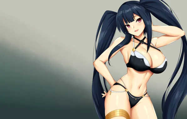 Girl, sexy, cleavage, long hair, boobs, anime, beautiful, pretty