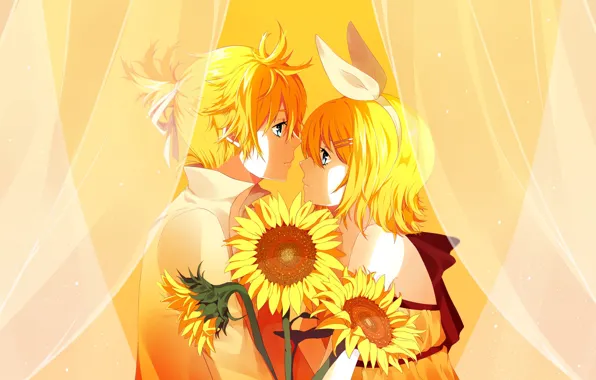 Девушка, арт, парень, Vocaloid