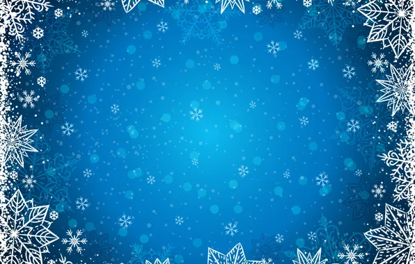 Зима, снежинки, фон, winter, background, snowflakes