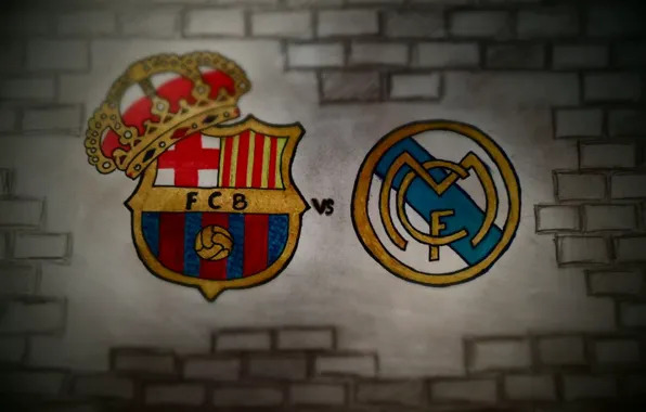 Картинка Реал Мадрид, Real Madrid, FC Barcelona, ФК Барселона, El Clasico, нарисовано, Эль Классико