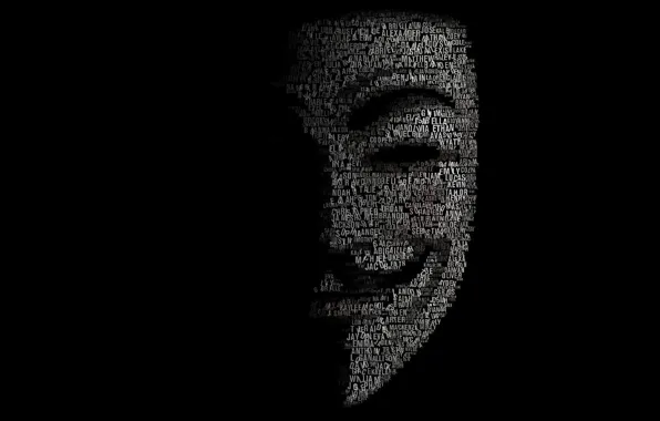 Фон, атака, маска, слова, Anonymous, анонимы, хакер