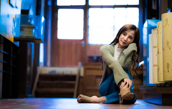 Девушка, азиатка, милашка