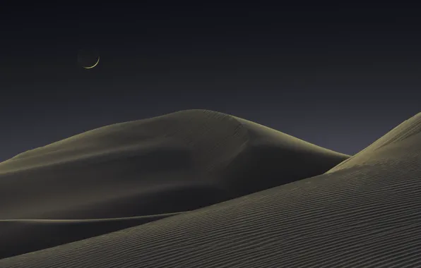 Картинка moon, eclipse, night, dunes