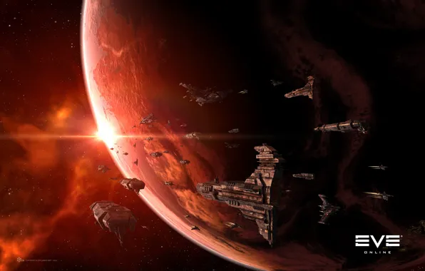 Космос, туманность, планета, space, космический корабль, eve online, space ship, космоопера