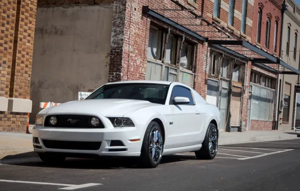 Картинка Mustang, Ford, 5.0, White, Street