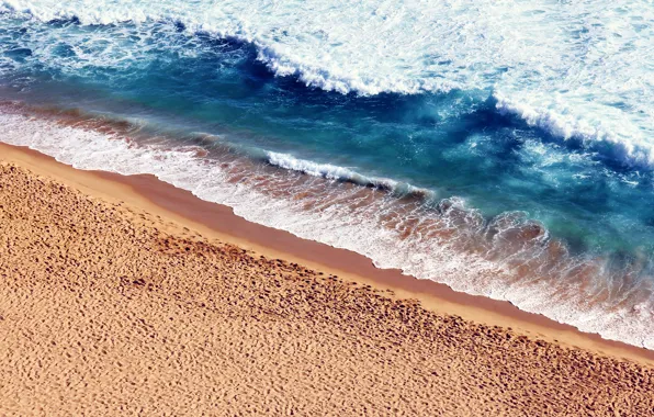 Картинка песок, море, волны, пляж, берег, nature