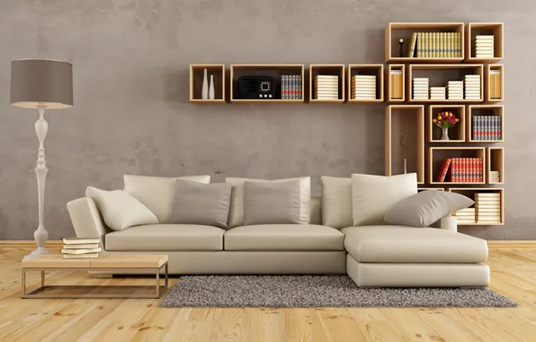 Картинка диван, интерьер, подушки, библиотека, modern, старинные, гостиная, living room