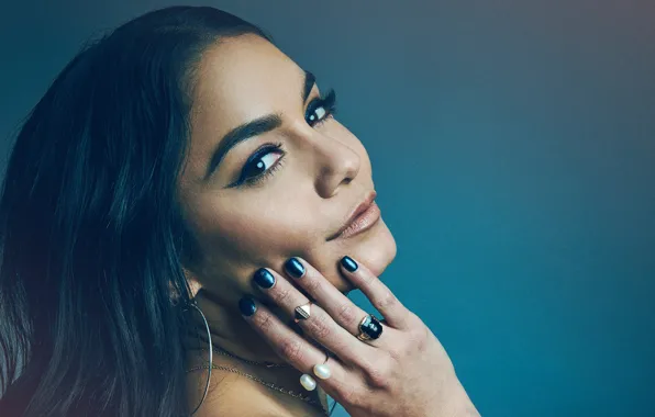 Взгляд, девушка, стрелки, макияж, кольцо, Vanessa Hudgens