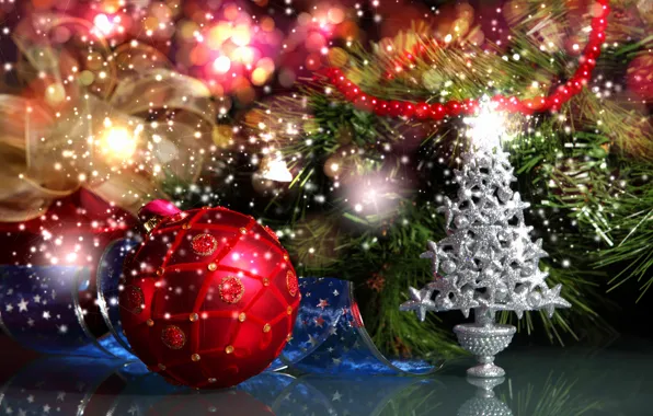 Зима, украшения, праздник, новый год, рождество