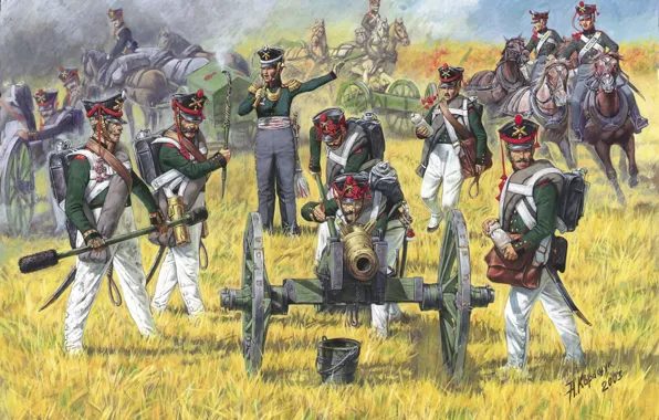 Картинка арт, Русская, вооружённые 6 - фунтовыми пушками, артиллерийские команды, действовали в войне с минимальных дистанций., …