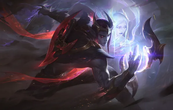 Девушка, магия, парень, League of Legends, печать, Лига Легенд