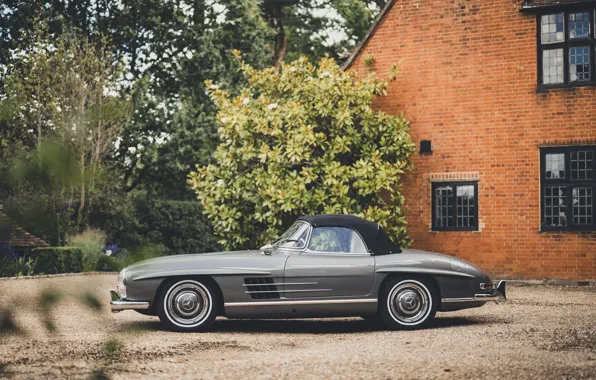 Mercedes-Benz, 1957, 300SL, side view, Mercedes-Benz 300 SL Roadster