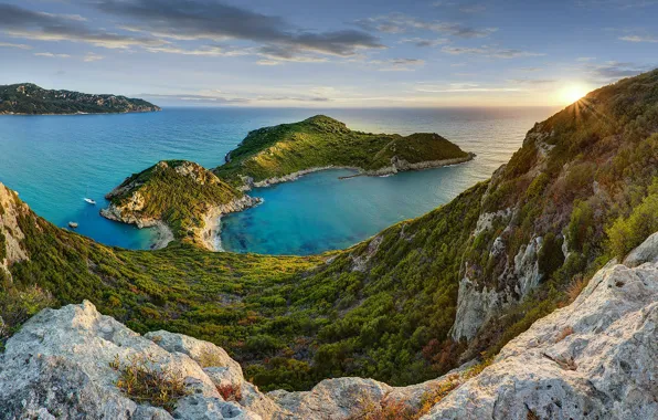 Море, скалы, берег, растительность