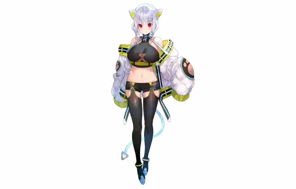 Girl, sexy, cleavage, shorts, thighhighs, boobs, anime, beautiful