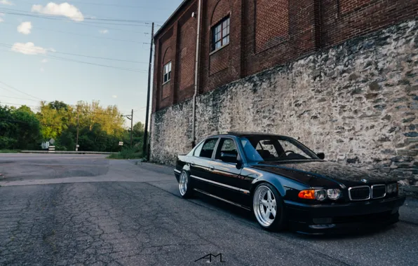 Картинка BMW, stance, E38