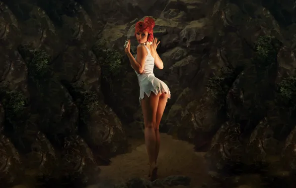 Попа, взгляд, девушка, поза, ноги, girl, sexy, причёска