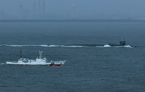 Субмарина, USS Michigan, патрульный корабль, JCG Takatori, PM 14, SSGN-727