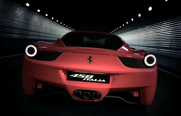 Картинка зад, Ferrari, спорткар, 458Italia