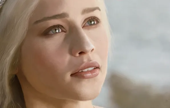 Взгляд, лицо, Game of Thrones, Emilia Clarke, Daenerys Targaryen, эмилия кларк