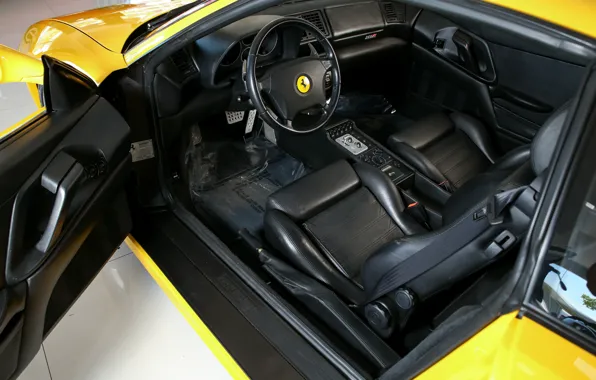 Картинка Ferrari, F355, car interior, Ferrari 355 F1 GTS