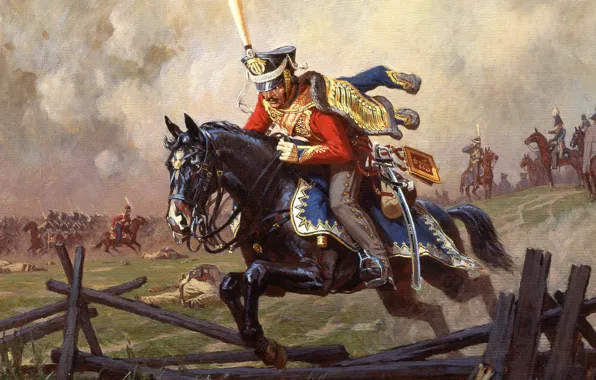 Картинка war, jpg, horse, history, historical, uniform, Napoleon, a Messenger