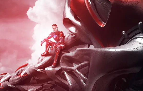 Cinema, wallpaper, red, robot, sky, cloud, power, man