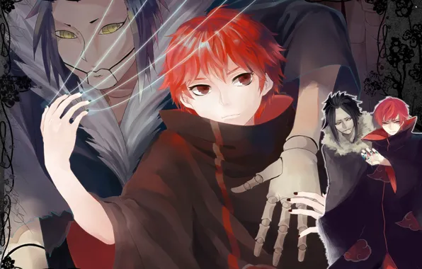 Naruto, art, akatsuki, кукловод, sasori
