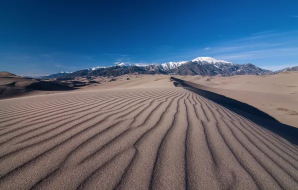Desert, mountain, sand, dune