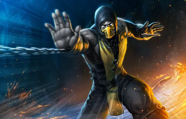 Games, Mortal Kombat, Scorpion, video games, figher