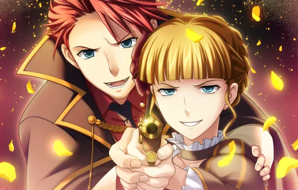 Аниме, арт, лица, двое, Umineko no Naku Koro ni
