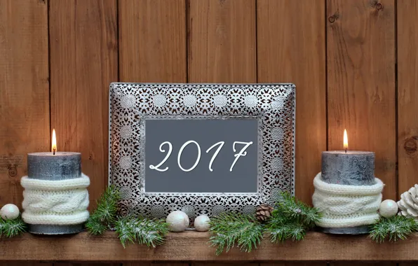 Свечи, Новый Год, Рождество, merry christmas, decoration, xmas, 2017, holiday celebration