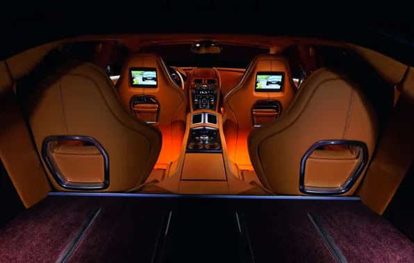 Aston Martin, Rapide, интерьер, кожа, подсветка, суперкар, эксклюзив, четырехдверный
