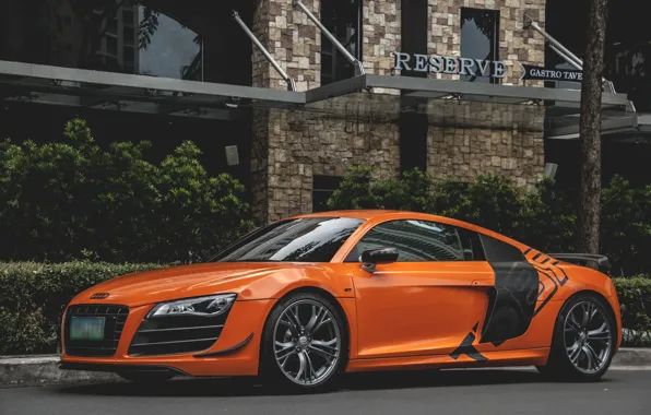 Audi, Street, orange, r8