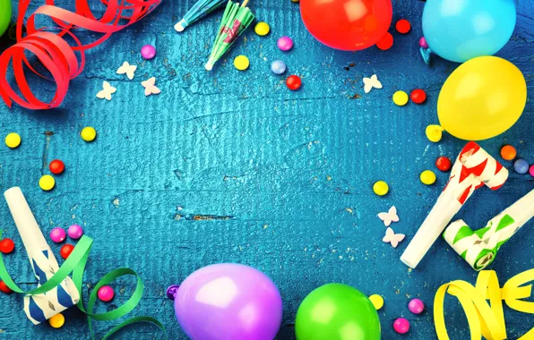 Украшения, воздушные шары, конфеты, сладости, Happy Birthday, decoration, День Рождения, holiday celebration