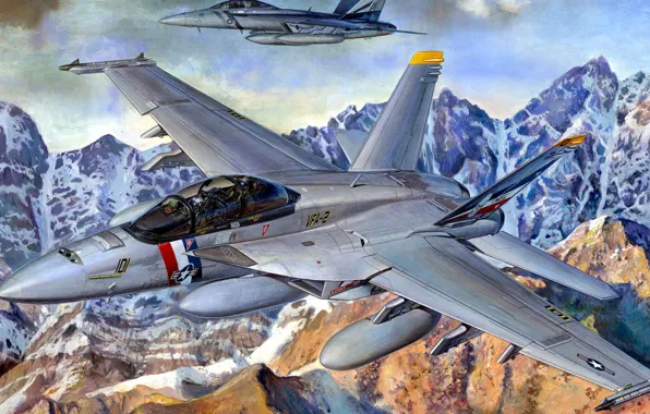 Boeing, штурмовик, Super Hornet, McDonnell Douglas, ВМС США, американский палубный истребитель-бомбардировщик, F/A-18F, кабина на 2 …