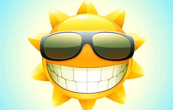 Лето, солнце, улыбка, вектор, зубы, очки