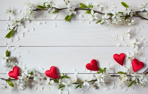 Цветы, праздник, сердечки, день святого Валентина