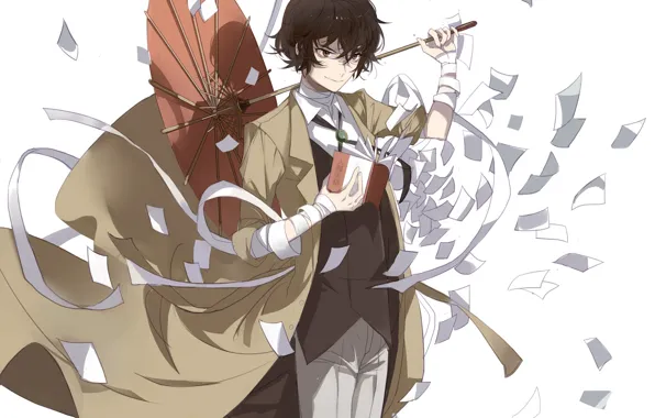 Бумага, листы, бинты, Bungou Stray Dogs, Бродячие Псы: Литературные Гении, Дазай Осаму