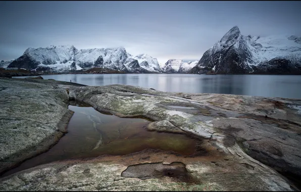 Картинка море, горы, побережье, Норвегия, Norway, Arctic, Lofoten