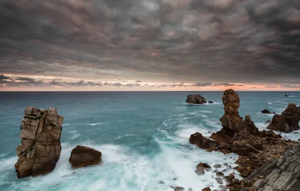 Картинка sky, sea, seascape, rocks, shore