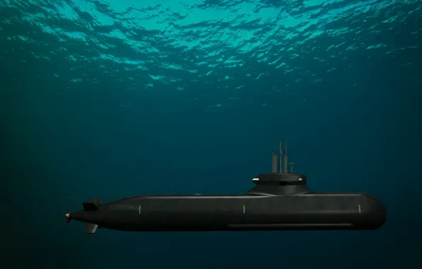 Субмарина, под водой, дизельная, ВМС Китая