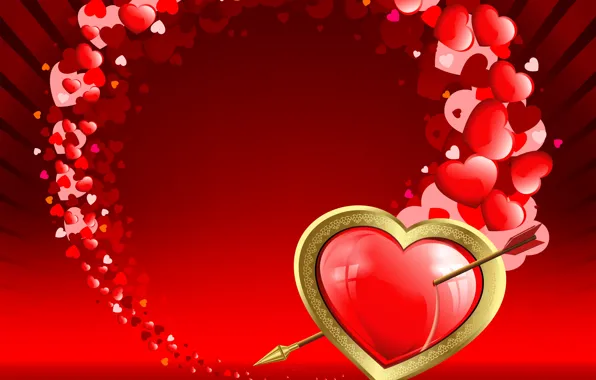 Любовь, сердце, графика, стрела, Valentine's Day