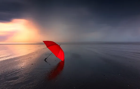 Картинка море, берег, зонт