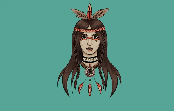Девушка, перья, индеец, indian, ловец снов, индианка, dreamcatcher