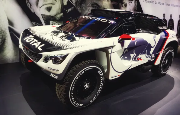 Авто, Машина, Peugeot, Red Bull, Rally, Dakar, Передок, DKR