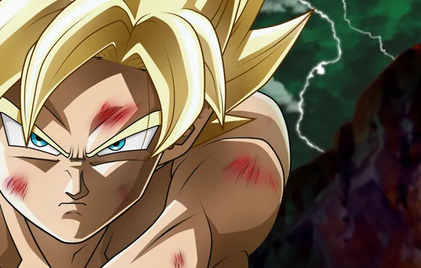 Blood, game, alien, anime, blonde, martial artist, manga, Son Goku