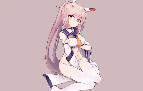 Girl, sexy, lingerie, pantsu, panties, thighhighs, pink hair, long hair