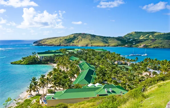 Острова, океан, курорт, Карибы, Caribbean, St.James, club Antigu